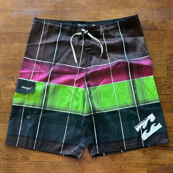 Billibong Other - Billabong Quads Plaid Board Shorts, Mens Size 40 Surf Swim Casual Vibrant Colors